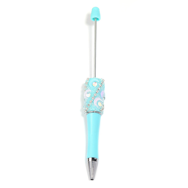 Wholesale 5pcs Creative DIY Moon Mermaid Beads Sugar Heavy Industries Water Diamond Chain Beads Multi Color Ballpoint Pen